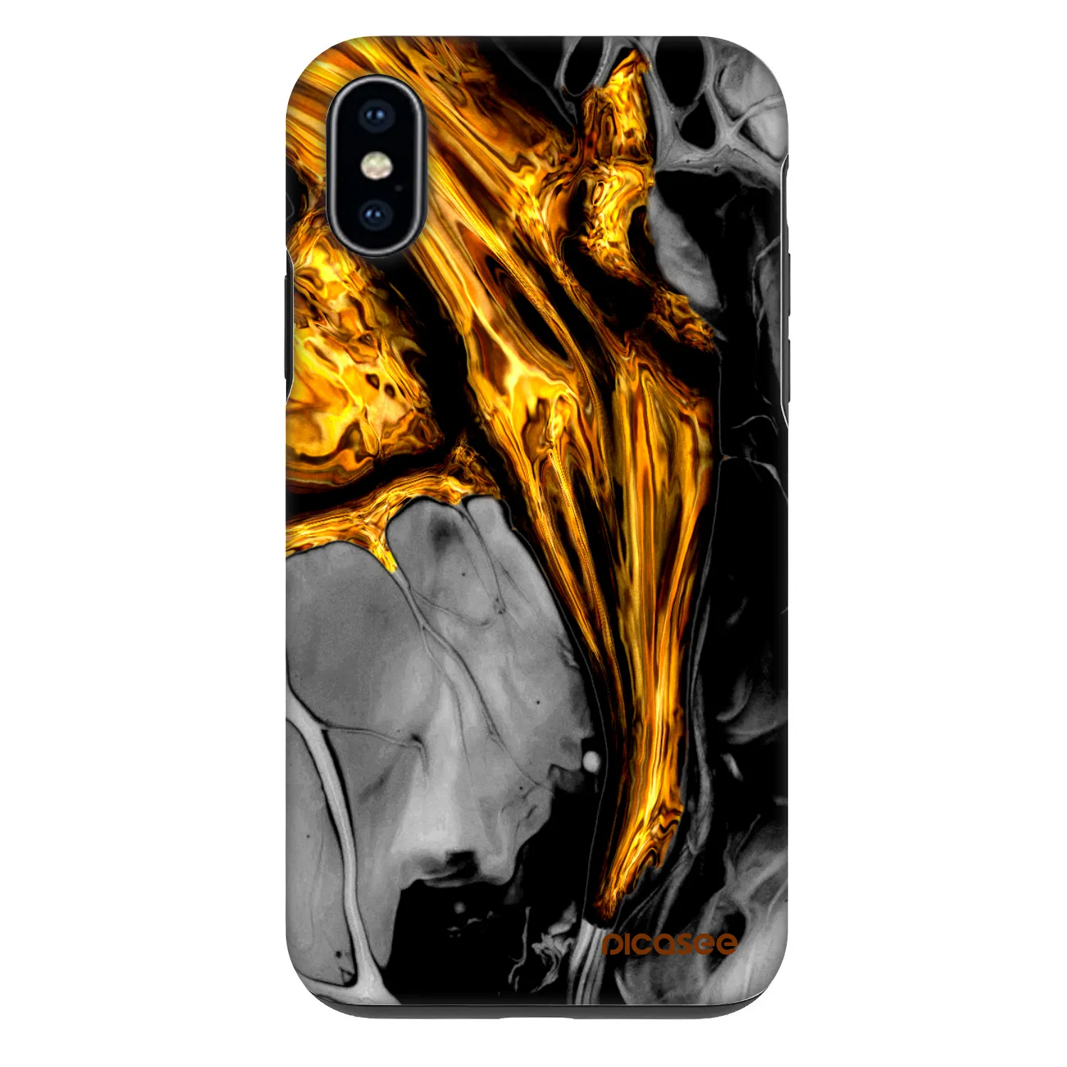 Picasee Fashion Case na Apple iPhone X/XS - Black Gold