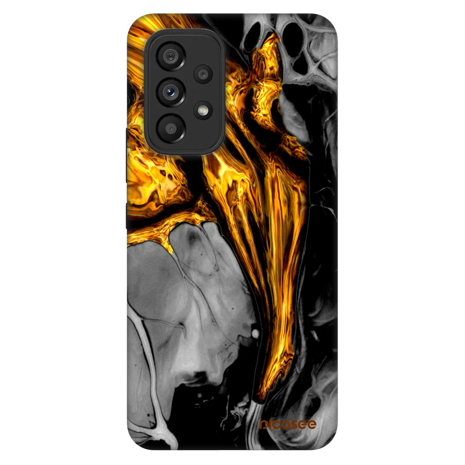 Picasee Fashion Case na Samsung Galaxy A53 5G A536 - Black Gold