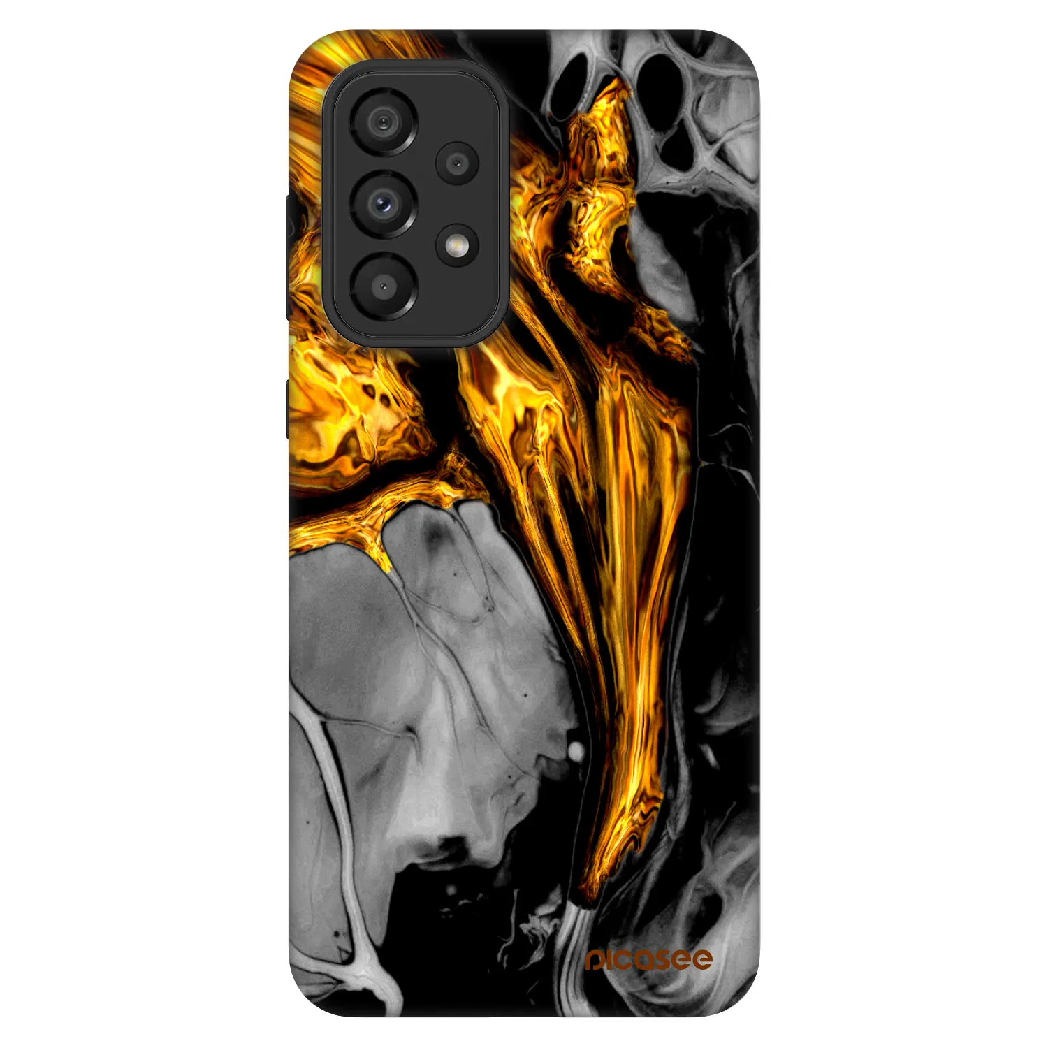 Picasee Fashion Case na Samsung Galaxy A33 5G A336 - Black Gold