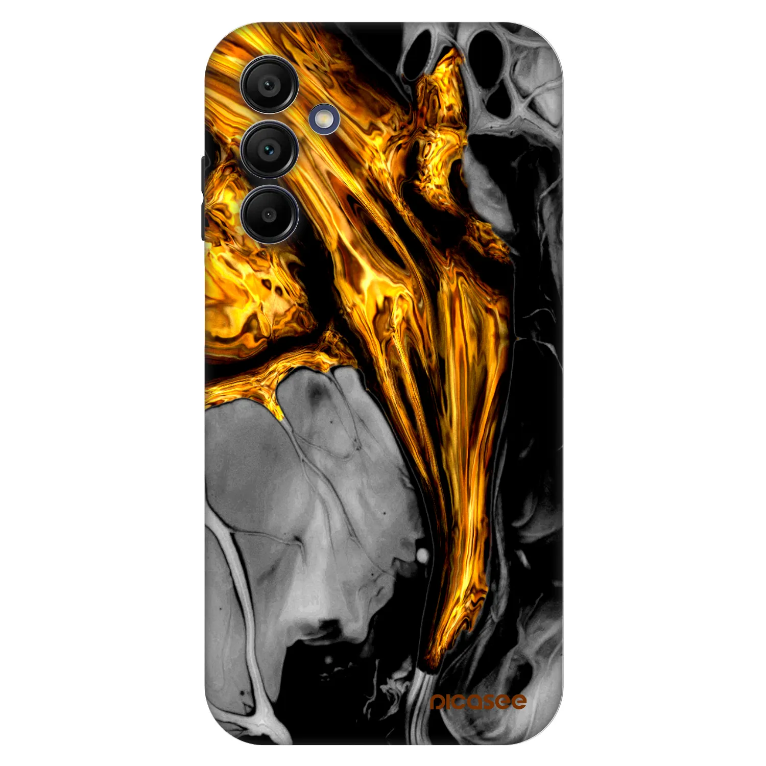 Picasee Fashion Case na Samsung Galaxy A15 A155F 4G - Black Gold