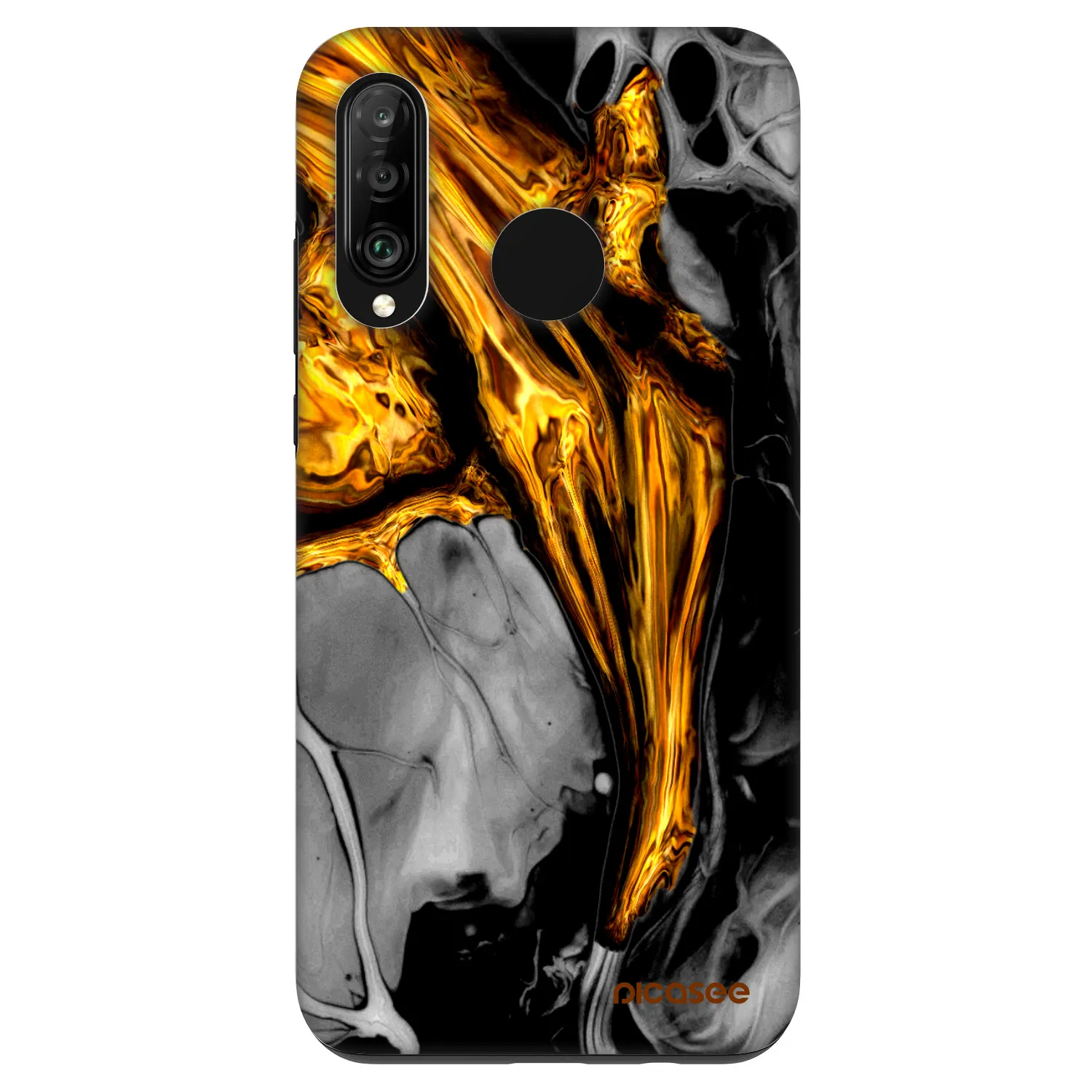 Picasee Fashion Case na Huawei P30 Lite - Black Gold
