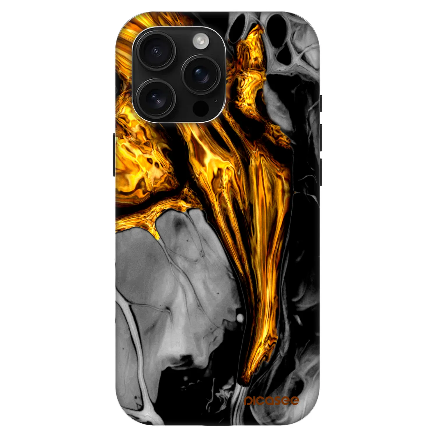 Picasee Fashion Case MagSafe na Apple iPhone 16 Pro Max - Black Gold