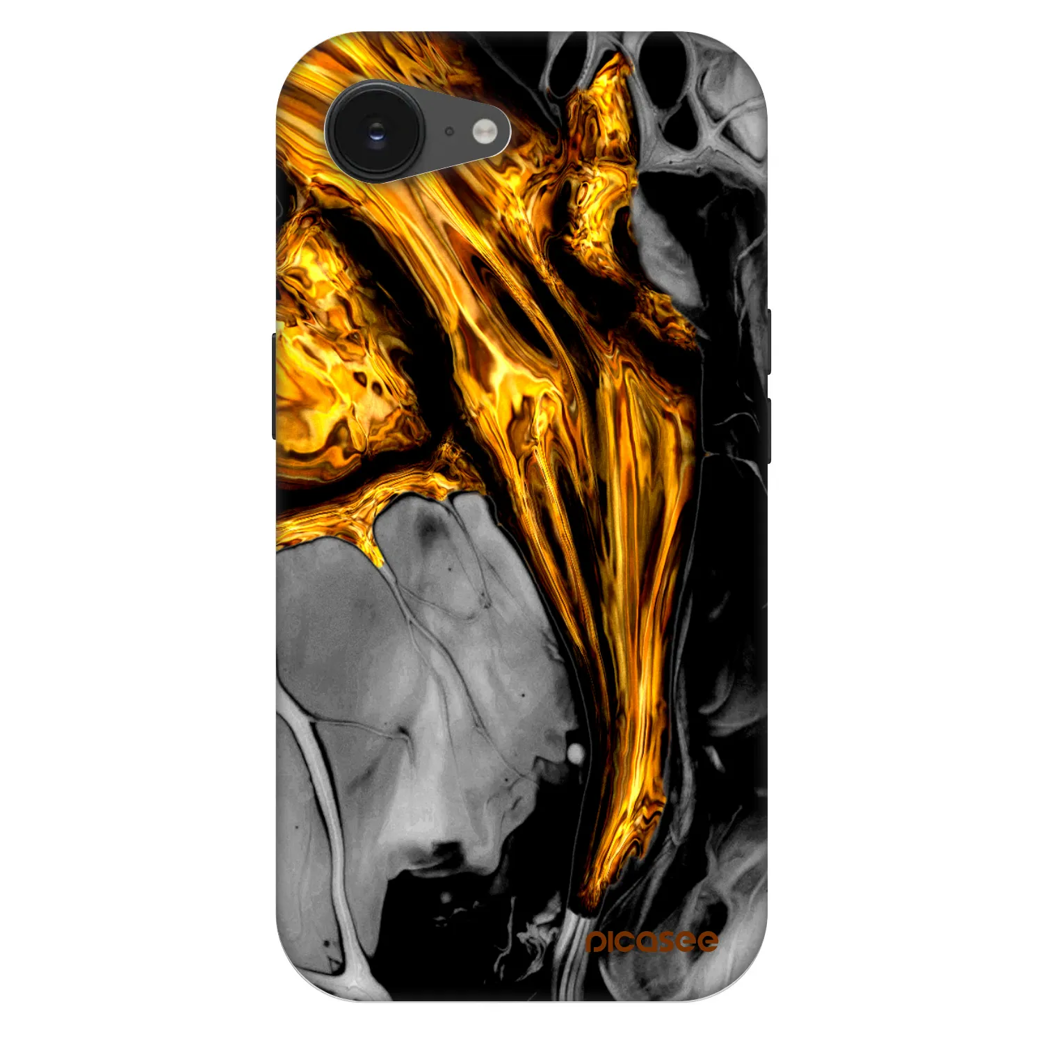 Picasee Fashion Case MagSafe na Apple iPhone 16e - Black Gold