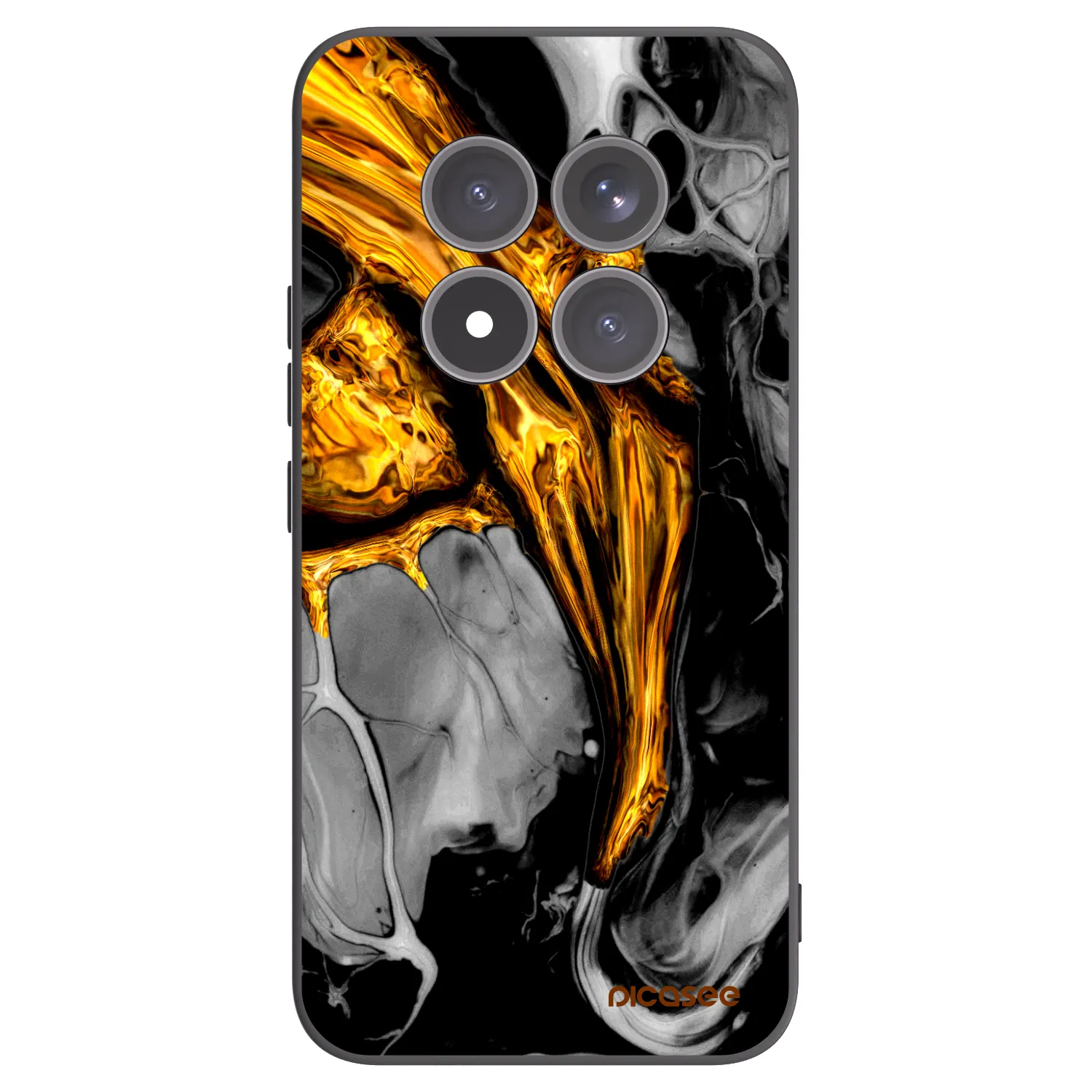 Picasee silikonowe czarne etui na Xiaomi Redmi Note 15 Pro+ - Black Gold