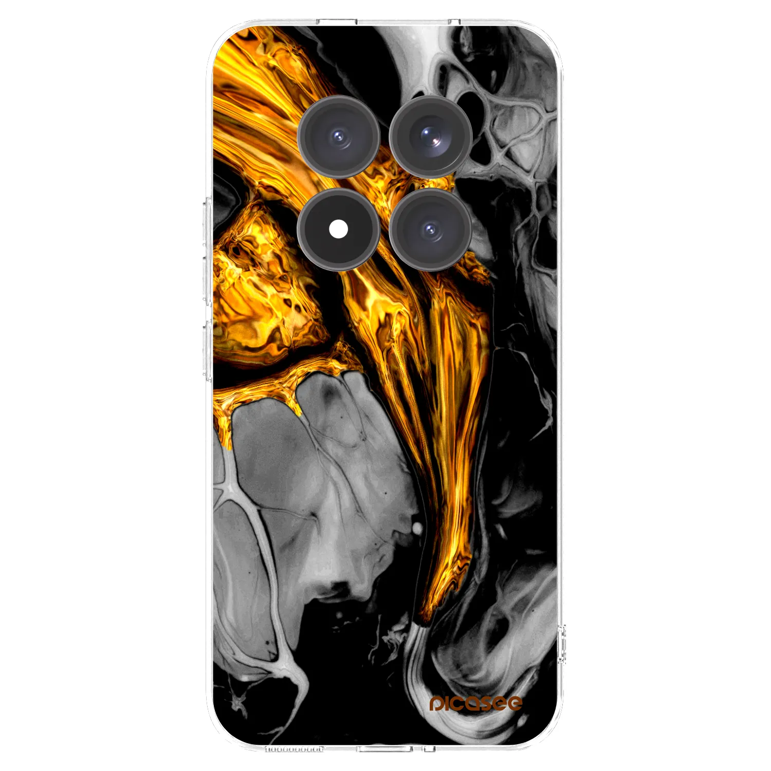 Picasee silikonowe przeźroczyste etui na Xiaomi Redmi Note 15 Pro+ - Black Gold
