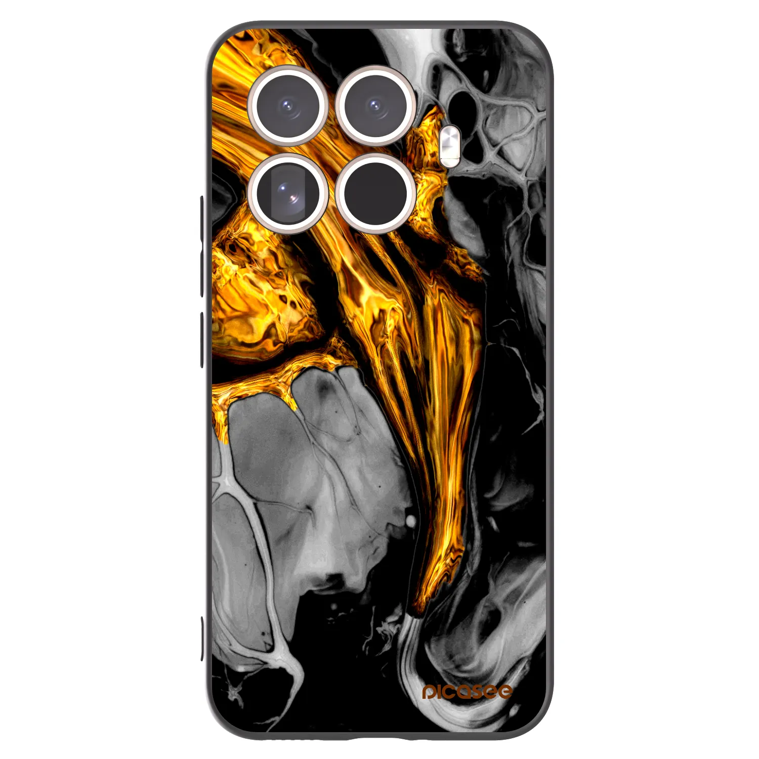 Picasee silikonowe czarne etui na Xiaomi 15T Pro - Black Gold