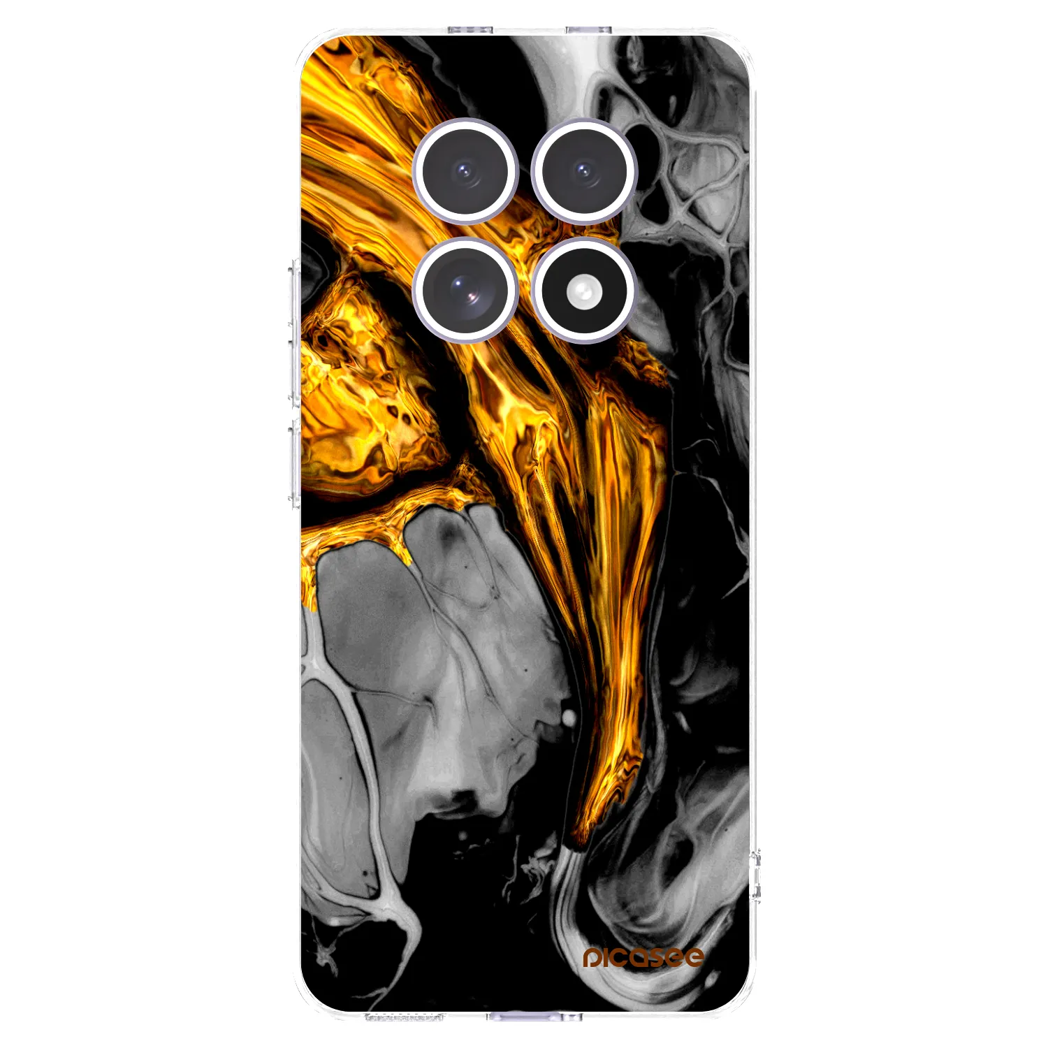 Picasee silikonowe przeźroczyste etui na Xiaomi Redmi Note 15 4G - Black Gold