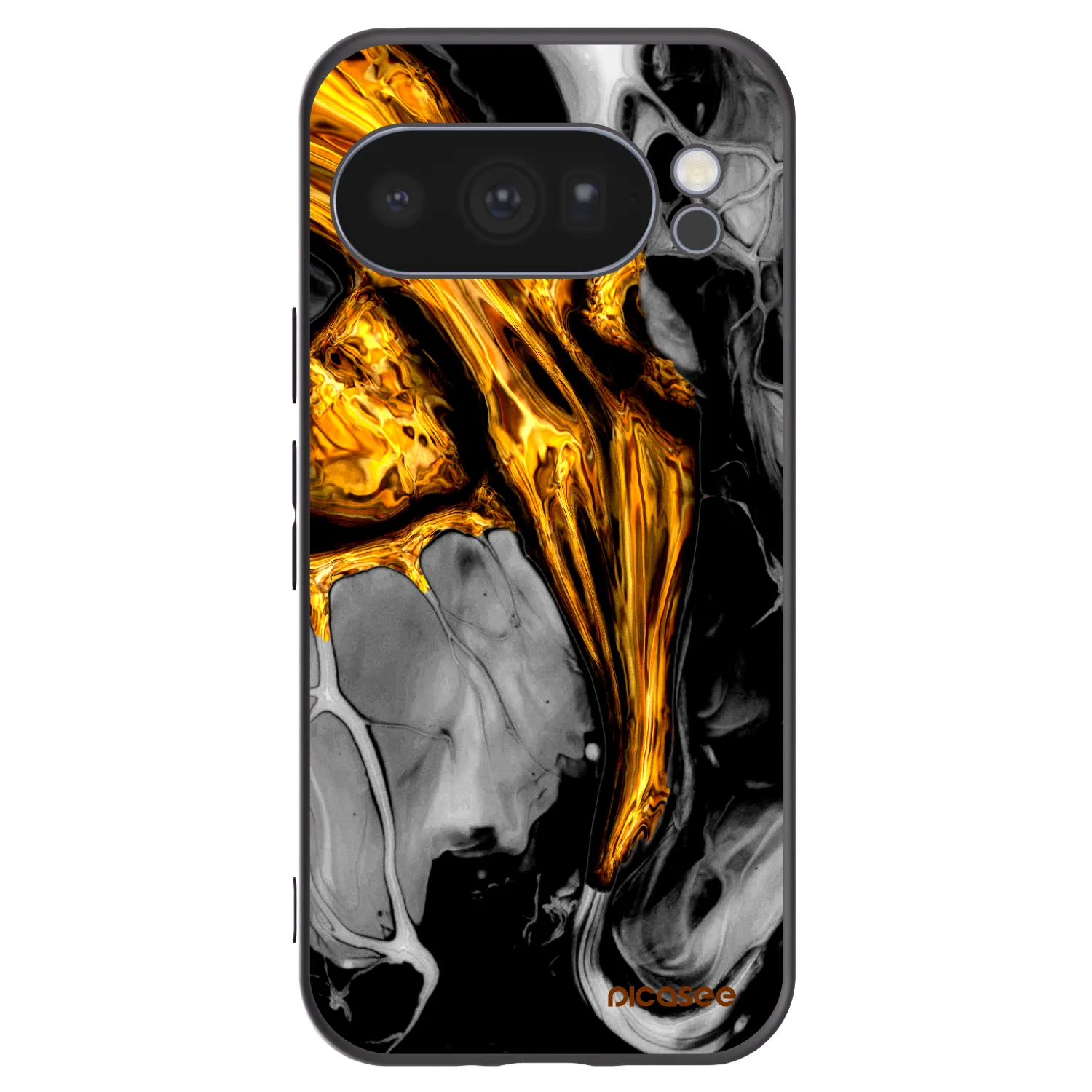 Picasee silikonowe czarne etui na Google Pixel 10 Pro - Black Gold