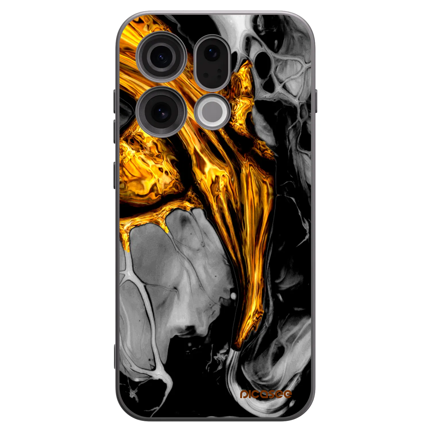 Picasee silikonowe czarne etui na OPPO Find X9 - Black Gold