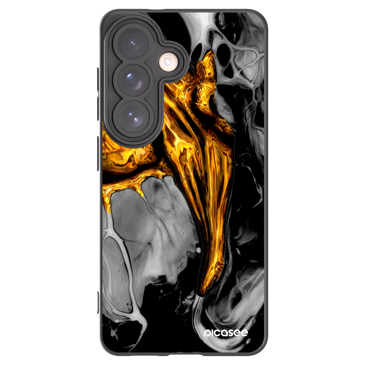 Picasee silikonowe czarne etui na Samsung Galaxy S26 - Black Gold