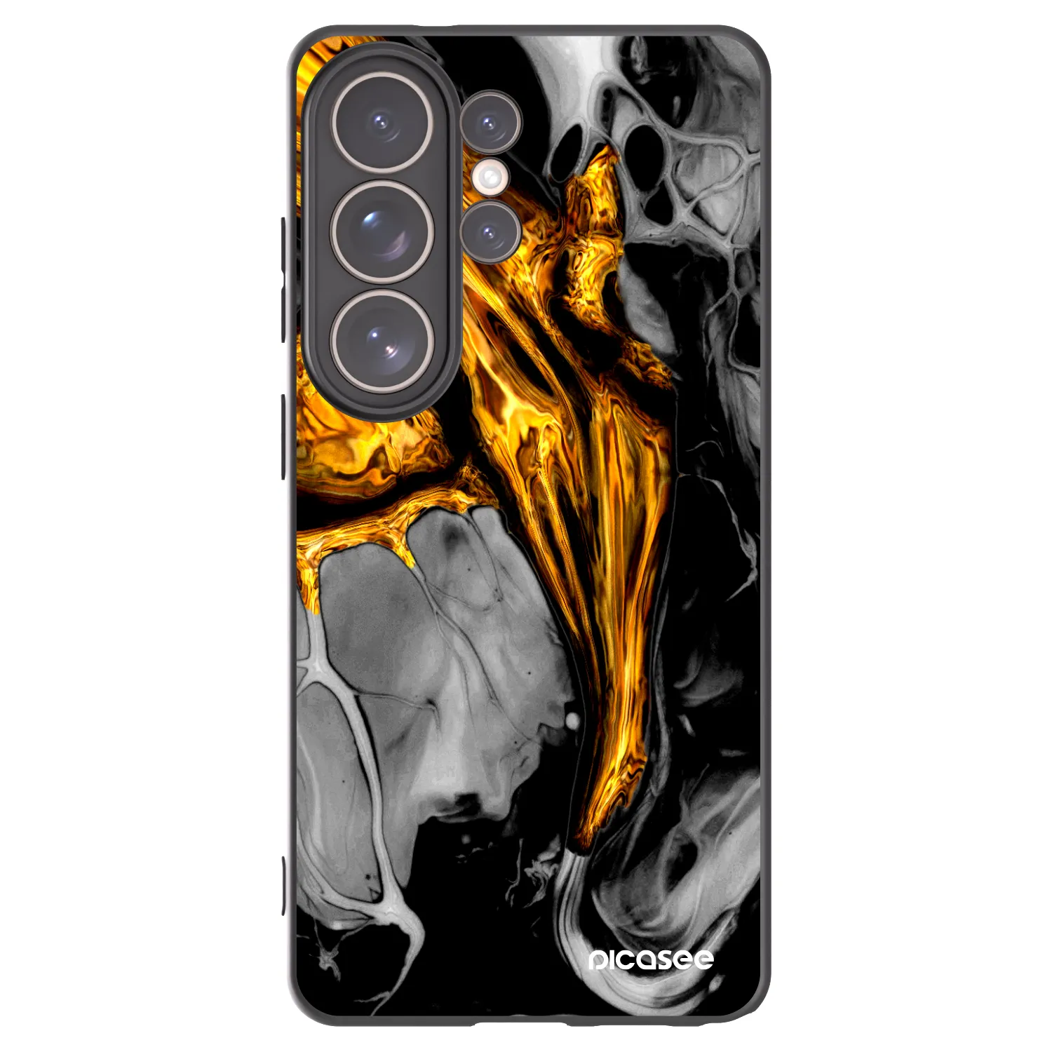 Picasee silikonowe czarne etui na Samsung Galaxy S26 Ultra - Black Gold