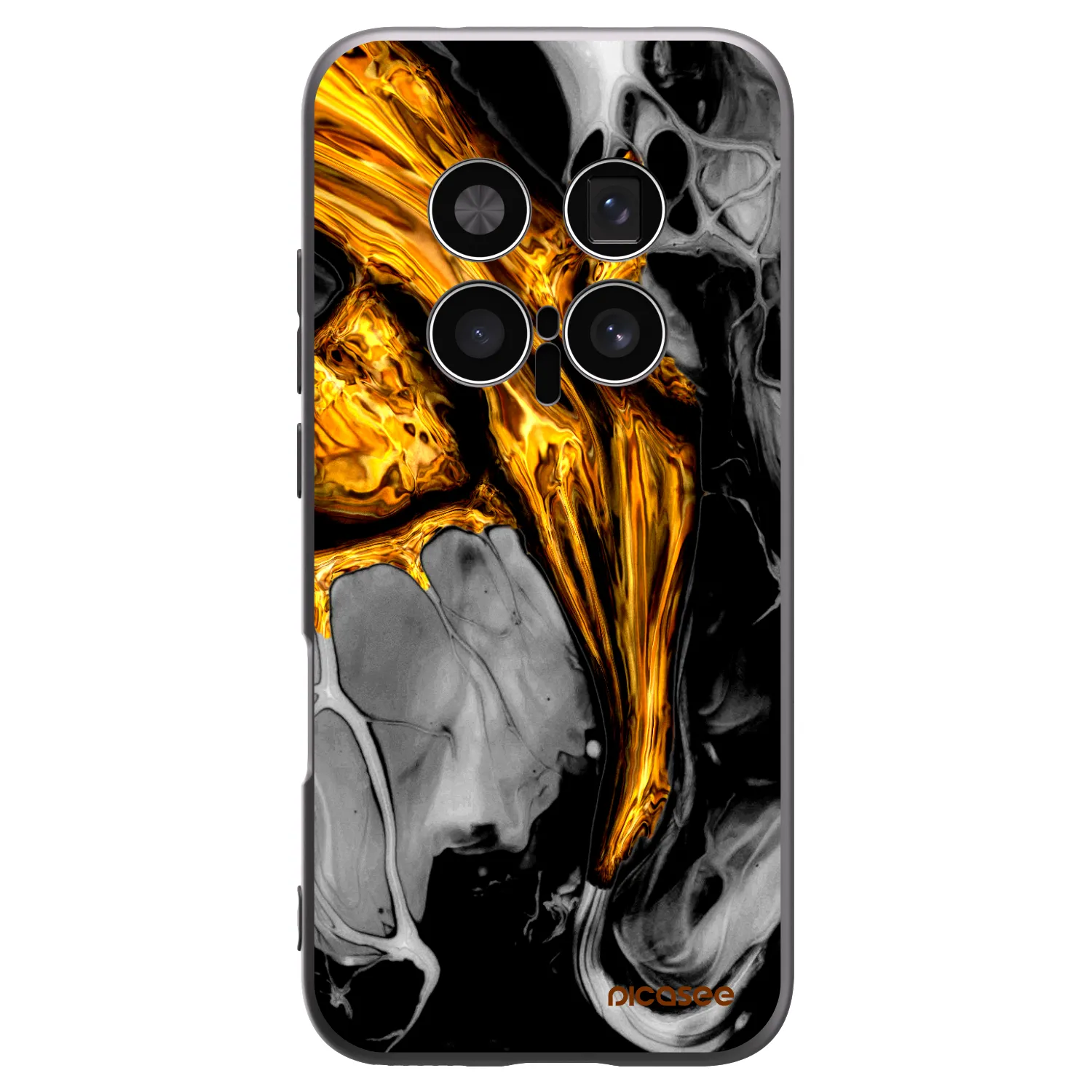 Picasee silikonowe czarne etui na Honor Magic8 Pro 5G - Black Gold
