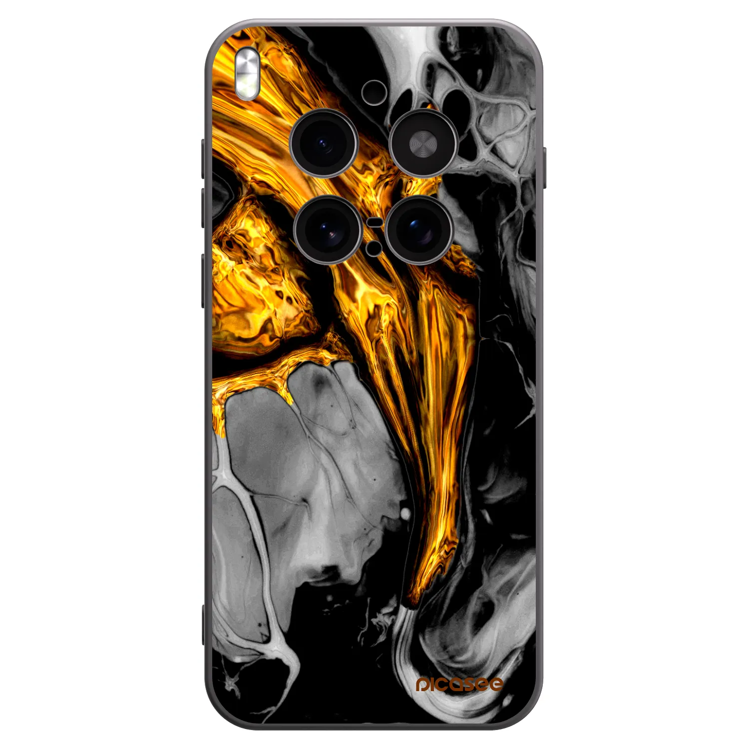 Picasee silikonowe czarne etui na Vivo X300 Pro - Black Gold