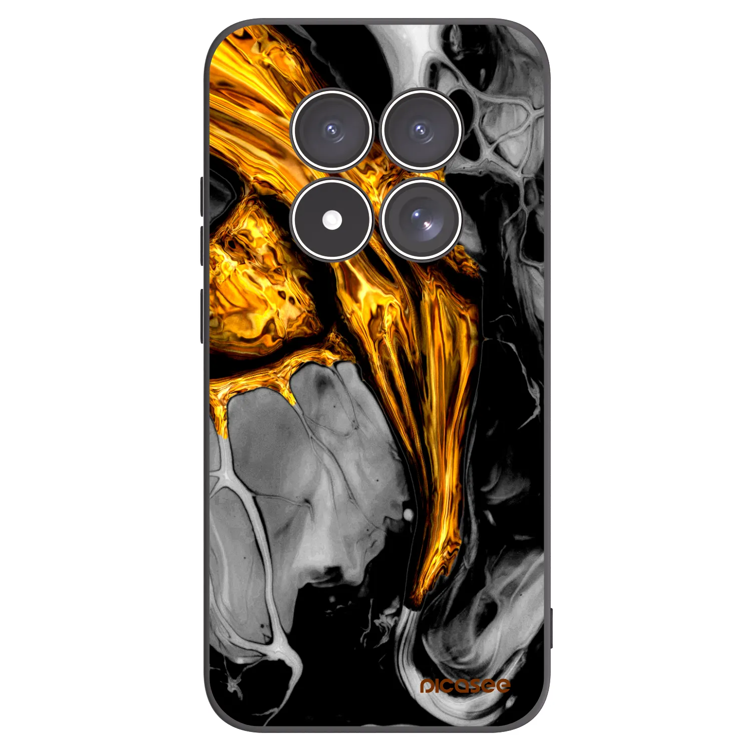 Picasee silikonowe czarne etui na Xiaomi Redmi Note 15 Pro 5G - Black Gold