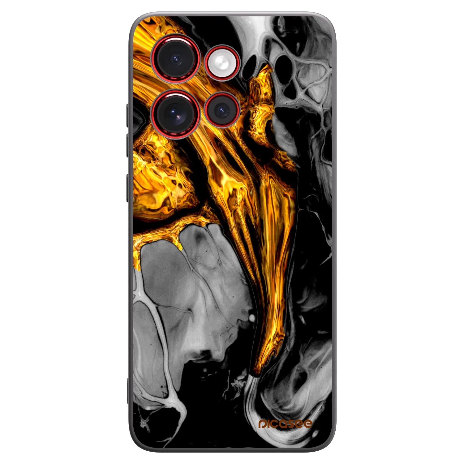 Picasee silikonowe czarne etui na Motorola Edge 60 Neo 5G - Black Gold