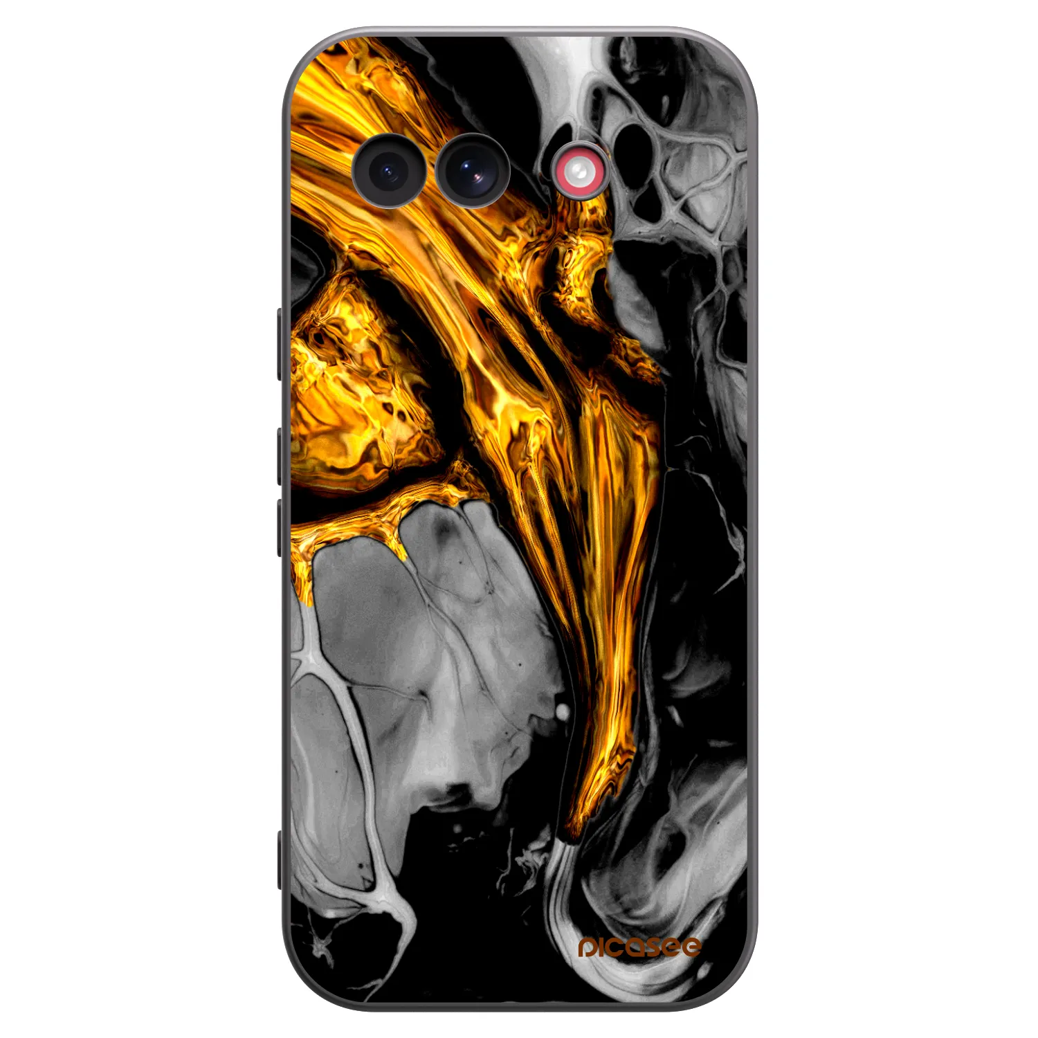 Picasee silikonowe czarne etui na Google Pixel 10a - Black Gold