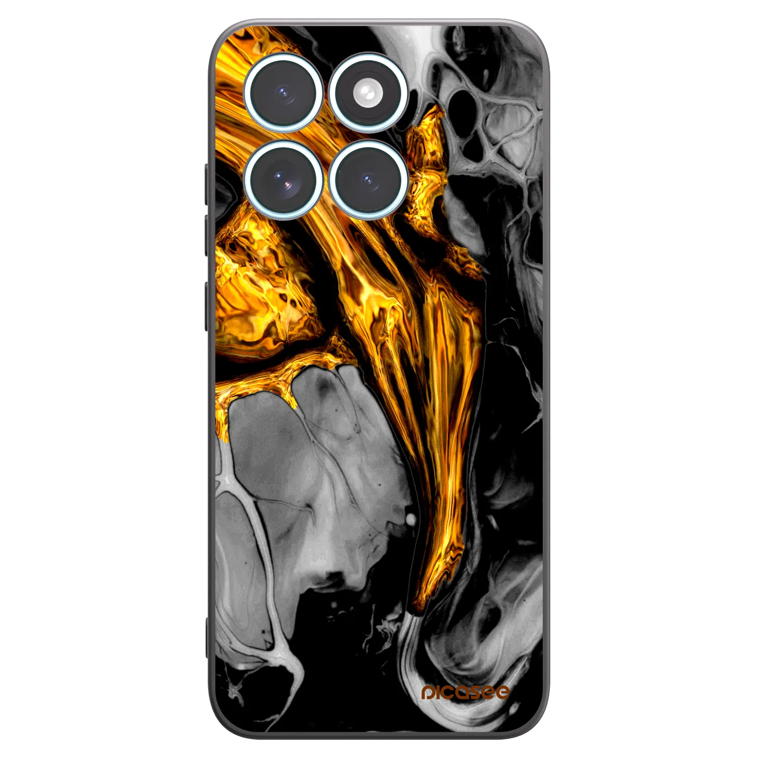 Picasee silikonowe czarne etui na Motorola Edge 70 Fusion - Black Gold