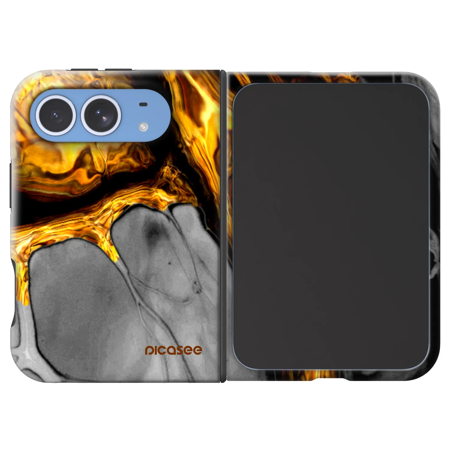 Picasee Fashion Case MagSafe na Apple iPhone Duo - Black Gold