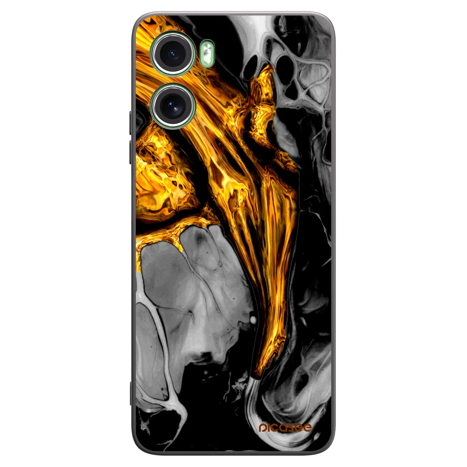 Picasee silikonowe czarne etui na Motorola Moto G06 - Black Gold