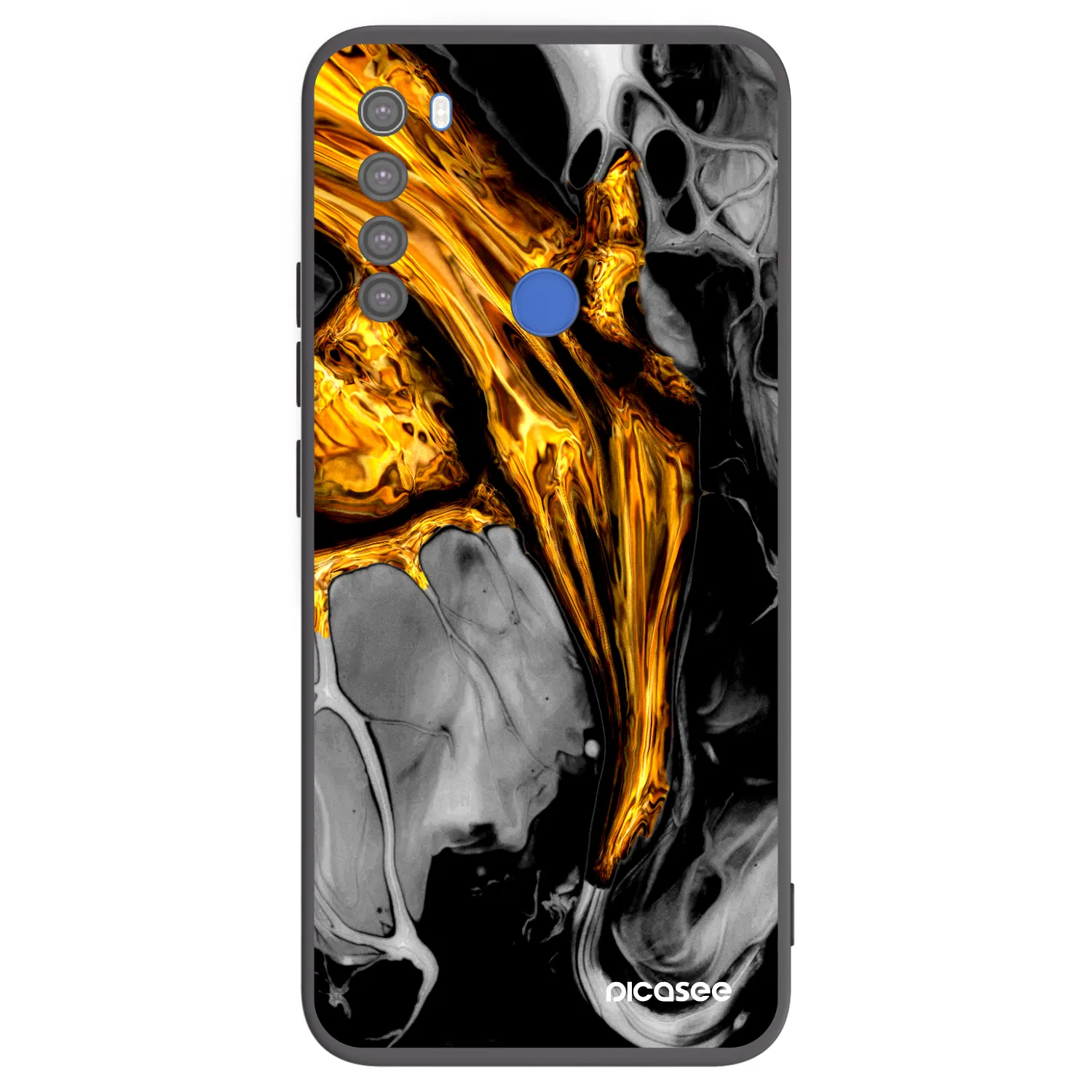 Picasee silikonowe czarne etui na Xiaomi Redmi Note 8T - Black Gold
