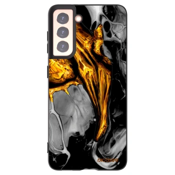 Picasee silikonowe czarne etui na Samsung Galaxy S21 5G G991B - Black Gold