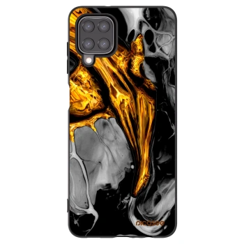 Picasee silikonowe czarne etui na Samsung Galaxy A12 A125F - Black Gold