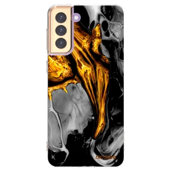 Picasee silikonowe przeźroczyste etui na Samsung Galaxy S21+ 5G G996F - Black Gold