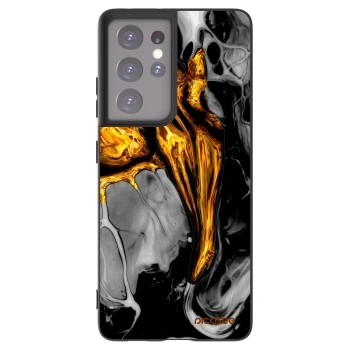 Picasee silikonowe czarne etui na Samsung Galaxy S21 Ultra 5G G998B - Black Gold