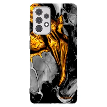 Picasee silikonowe przeźroczyste etui na Samsung Galaxy A52 5G A525F - Black Gold