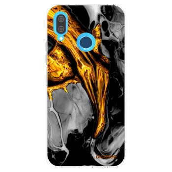 Picasee silikonowe przeźroczyste etui na Huawei P20 Lite - Black Gold