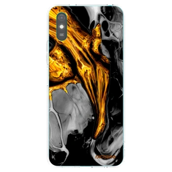 Picasee silikonowe przeźroczyste etui na Xiaomi Redmi 9AT - Black Gold