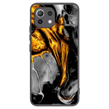 Picasee silikonowe czarne etui na Xiaomi Mi 11 Lite - Black Gold