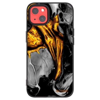 Picasee silikonowe czarne etui na Apple iPhone 13 - Black Gold