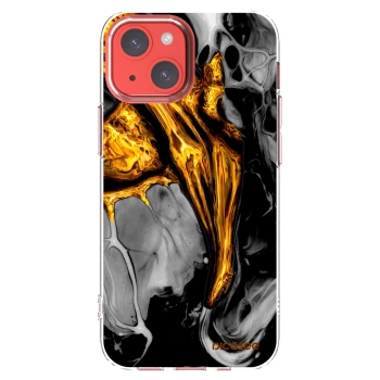 Picasee silikonowe przeźroczyste etui na Apple iPhone 13 mini - Black Gold