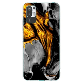 Picasee silikonowe przeźroczyste etui na Xiaomi Redmi Note 10 5G - Black Gold
