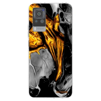 Picasee silikonowe przeźroczyste etui na Vivo X60 Pro 5G - Black Gold