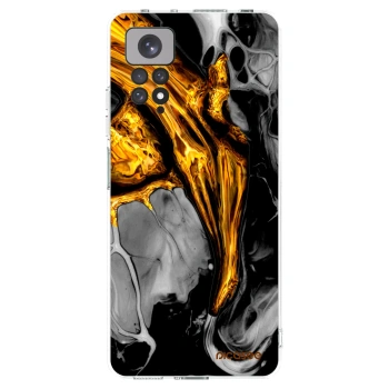 Picasee silikonowe przeźroczyste etui na Xiaomi Redmi Note 11S 4G - Black Gold