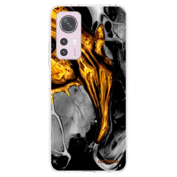 Picasee silikonowe przeźroczyste etui na Xiaomi 12 - Black Gold