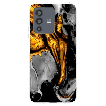 Picasee silikonowe przeźroczyste etui na Vivo V23 5G - Black Gold