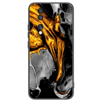 Picasee silikonowe czarne etui na Honor 70 - Black Gold