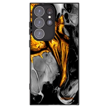 Picasee silikonowe czarne etui na Samsung Galaxy S23 Ultra 5G - Black Gold