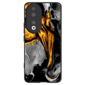 Picasee silikonowe czarne etui na Honor 90 5G - Black Gold