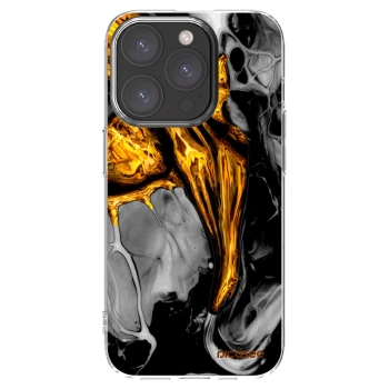 Picasee silikonowe przeźroczyste etui na Apple iPhone 15 Pro - Black Gold