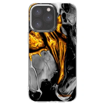 Picasee silikonowe przeźroczyste etui na Apple iPhone 15 Pro Max - Black Gold
