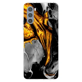 Picasee silikonowe przeźroczyste etui na Motorola Moto G62 - Black Gold