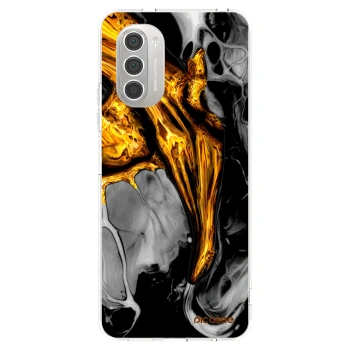 Picasee silikonowe przeźroczyste etui na Motorola Moto G51 - Black Gold
