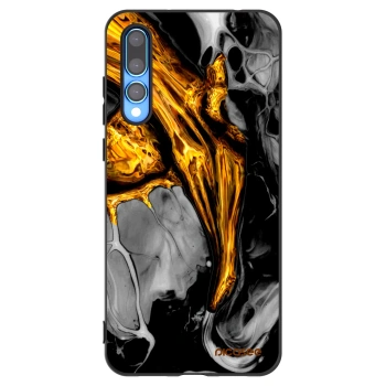 Picasee silikonowe czarne etui na Huawei P20 Pro - Black Gold