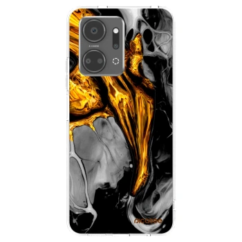 Picasee silikonowe przeźroczyste etui na Honor X7a - Black Gold