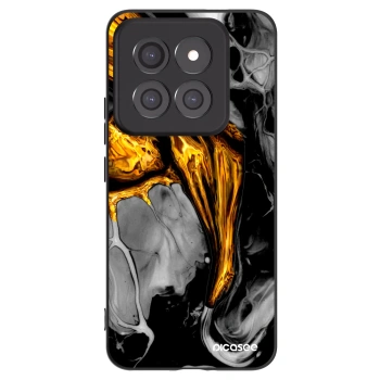 Picasee silikonowe czarne etui na Xiaomi 14 Pro - Black Gold