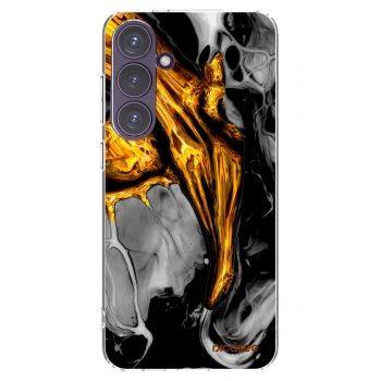 Picasee silikonowe przeźroczyste etui na Samsung Galaxy S24+ S926B 5G - Black Gold